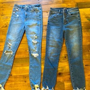 Pair of size 25 Simone High Rise Ankle Abercrombie jeans (left). Gently loved.